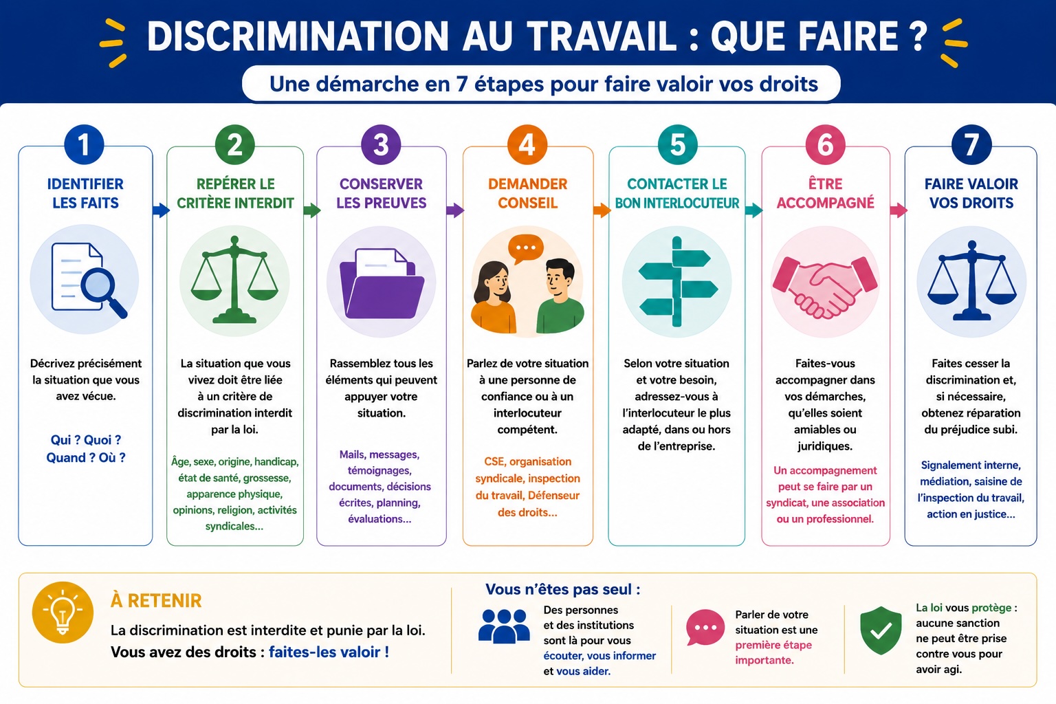 La démarche en sept étapes en cas de discrimination au travail