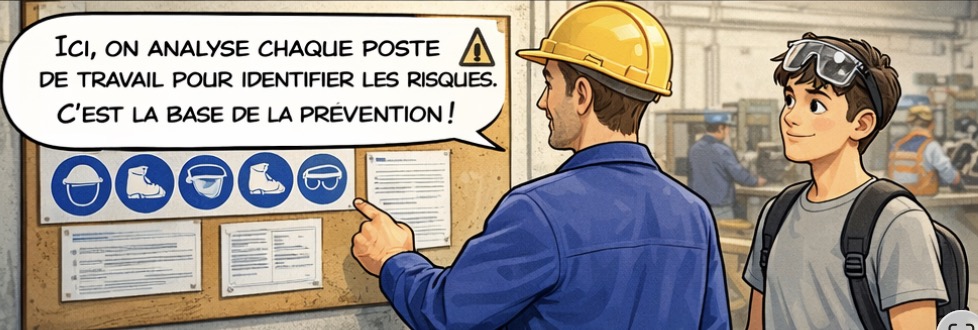 BD : Le tuteur montre les consignes de sécurité