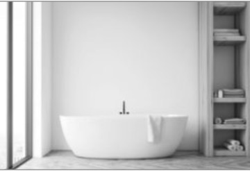 Baignoire dans une salle de bain, pour rappeler qu’un bain peut aider à se détendre avant de dormir.